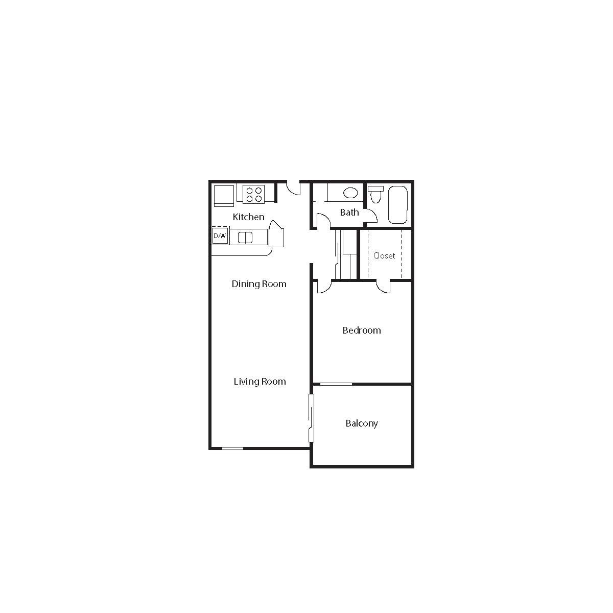 The Icon_Phoenix AZ_Floor Plan_Large Bungalow_One Bedroom One Bathroom The Icon_Phoenix AZ_Floor Plan_Large Bungalow_One Bedroom One Bathroom